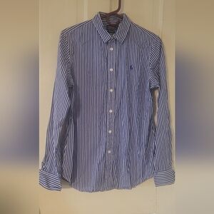 ralph lauren womens size 14 custom fit royal blue long sleeve button down